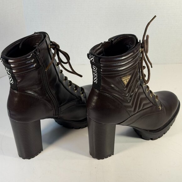 Women's size 10M brown lace-up boots by GUESS - Picture 13 of 16